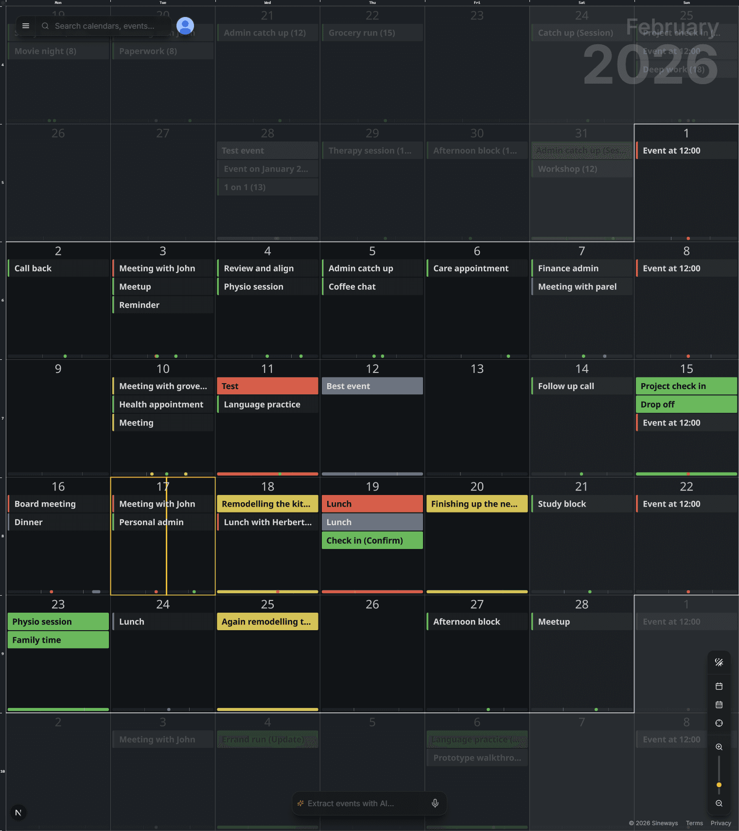 AnyMoment with Google Calendar events synced