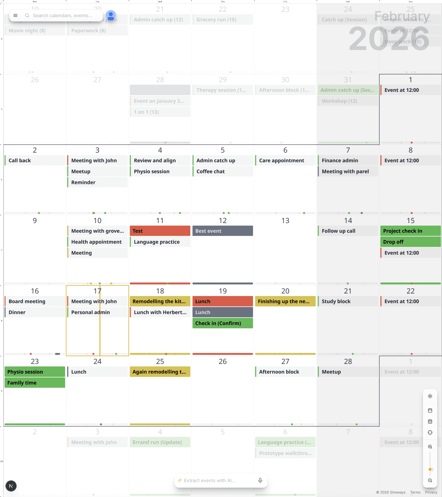 AnyMoment with Google Calendar events synced